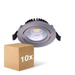 Mehrfachpackung 10x Noxion LED Schwenkbar Slim Spot Silber Rund 6W 550lm 60D - 927 Extra Warmweiß | 85mm - IP54 - Dimmbar - Höchste Farbwiedergabe