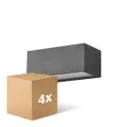 Mehrfachpackung 4x D'Lite Bello Wandleuchte Schwarz Up & Down 12W 850lm - 830 Warmweiß| IP54